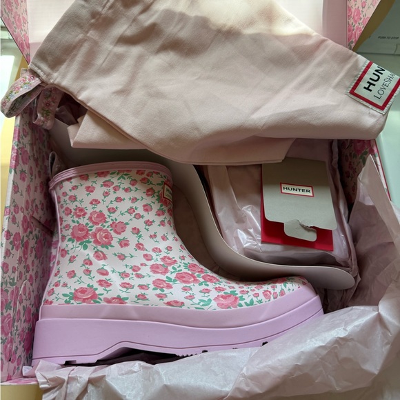 LoveShackFancy Pink Floral Ankle Boots - Picture 2 of 6